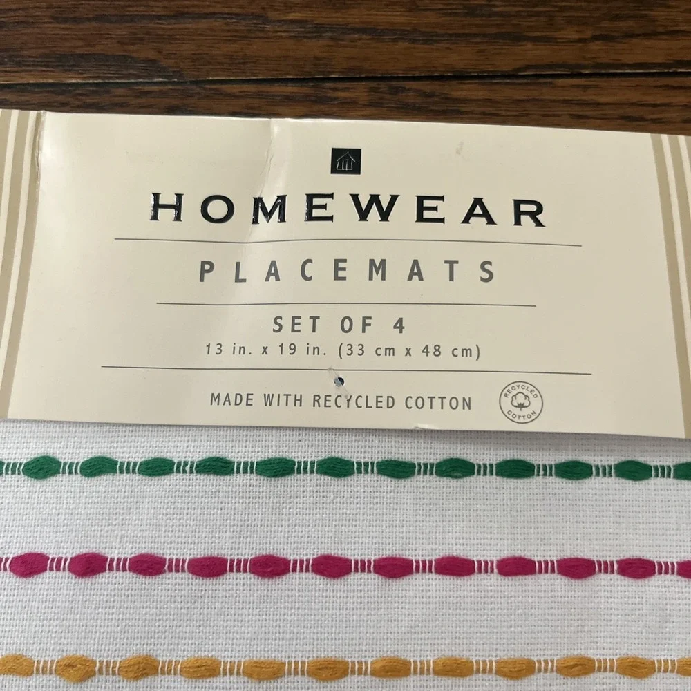 Homewear Placemats Set Of 4 13 X 19 White Rainbow Stripes Pride Colorful
